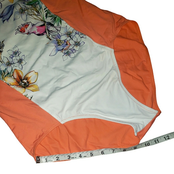 Stella McCartney x Adidas Floral Birds Mesh Cut Out Back 1 Piece Bathing Suit L - Picture 11 of 16